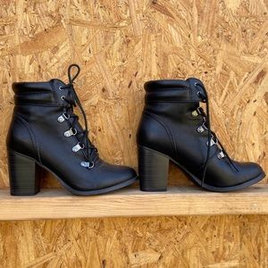 Charlotte Russe Faux Leather Laced Booties